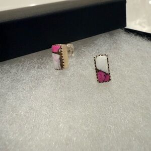 Nizhoni Traders Chic Sterling Silver and Cotton Candy Turquoise Earrings